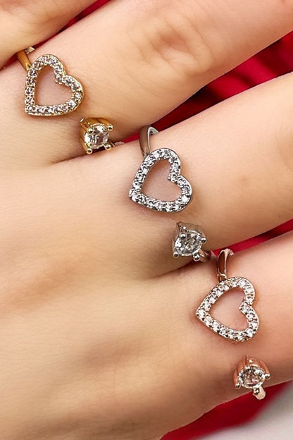 Crystal Love Link Ring, shown from another angle