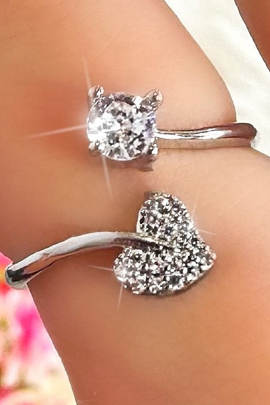 Crystal Love Struck Ring Silver, showcasing available in Silver, Gold &amp; Rose Gold