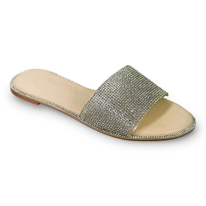 Crystal Cinderella Sliders Nude, showing padded Sole
