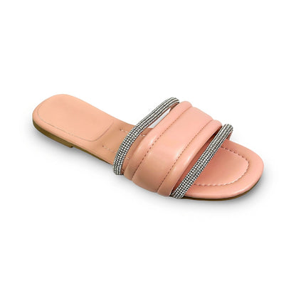 Crystal Chic Sliders Peach, with a closer look at the design details