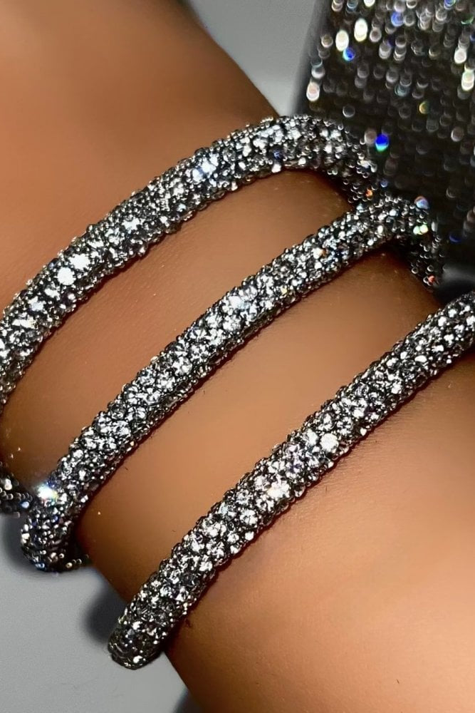 Crystal Magnetic Clasp Crystal Flexi Bracelet finished with crystal Embellished