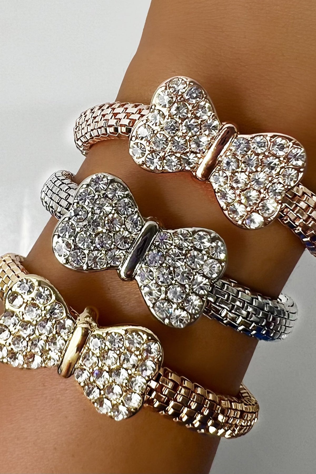 Crystal Stretchy Bow Bracelets featuring crystal Embellished Bows