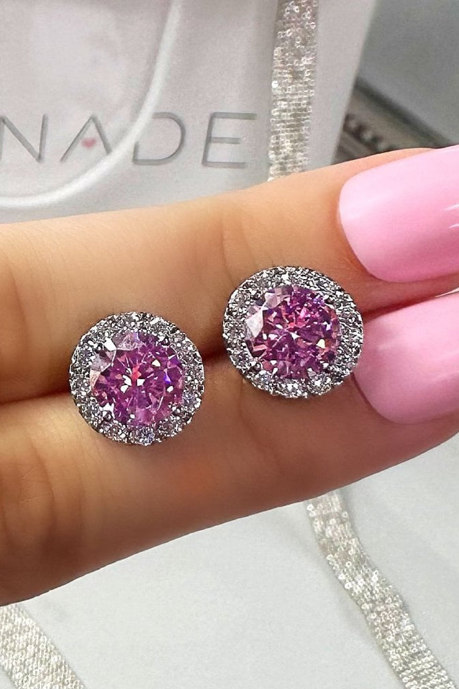 Crystal Princess Earrings Pink