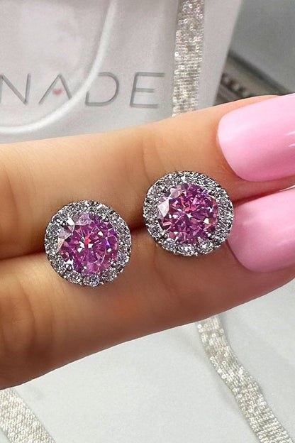 Crystal Princess Earrings Pink