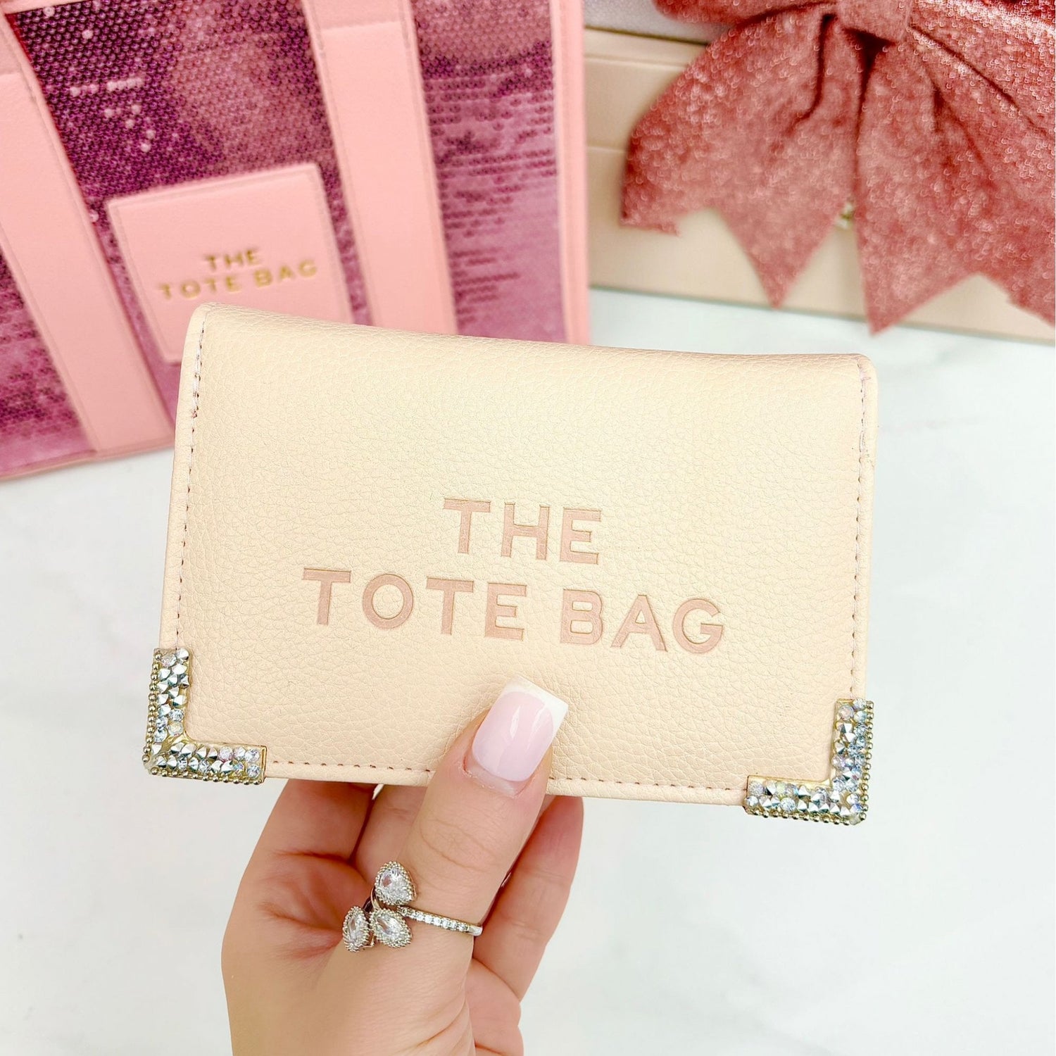 Sparkly Tote Bag Purse Pink, featuring faux Leather