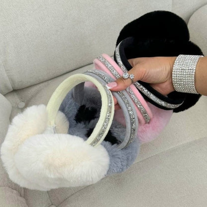 Sparkly Crystal Fluffy Faux Fur Ear Muffs Set of 3 Gift Set Bundle. The must-have accessory set for the season,