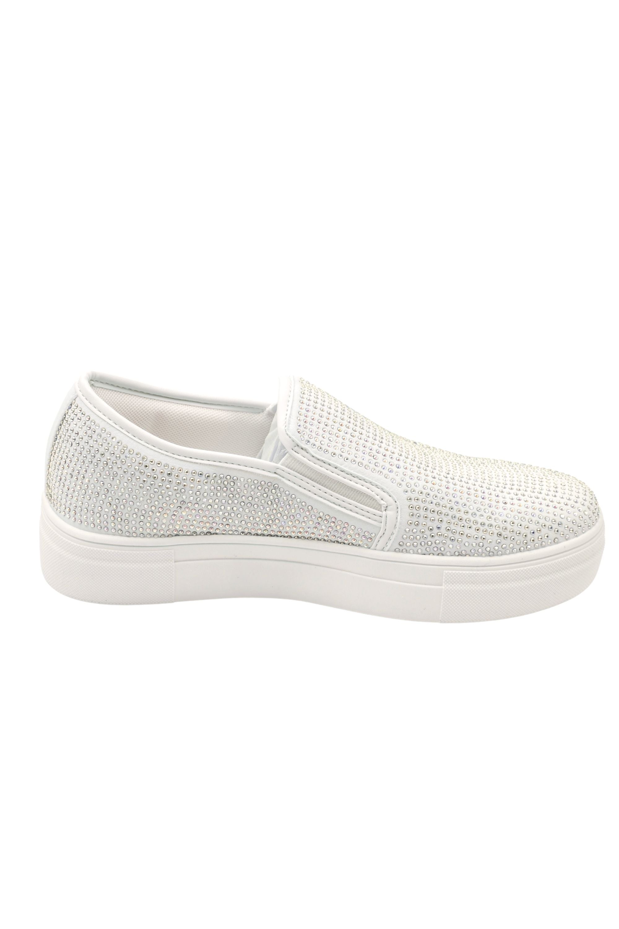 Crystal Deluxe Zip Pumps Limited Edition Trainers White, shown from another angle