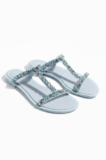 Crystal Enchanted Daydream T-Bar Sandals Blue