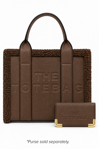 Winter Crush Medium Sherpa Handbag Brown