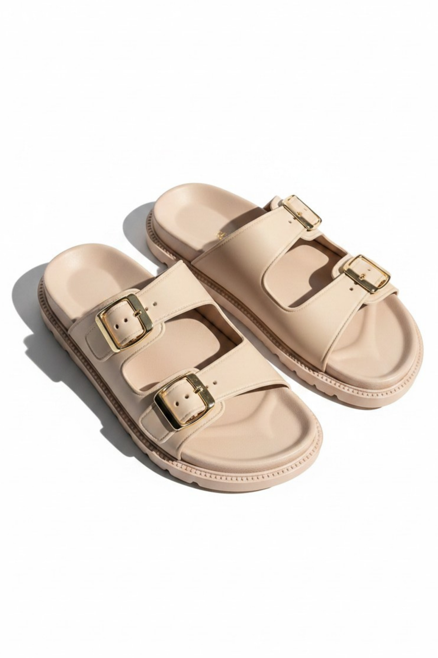 Comfort Everyday Off-Duty Buckle Sliders Mocha