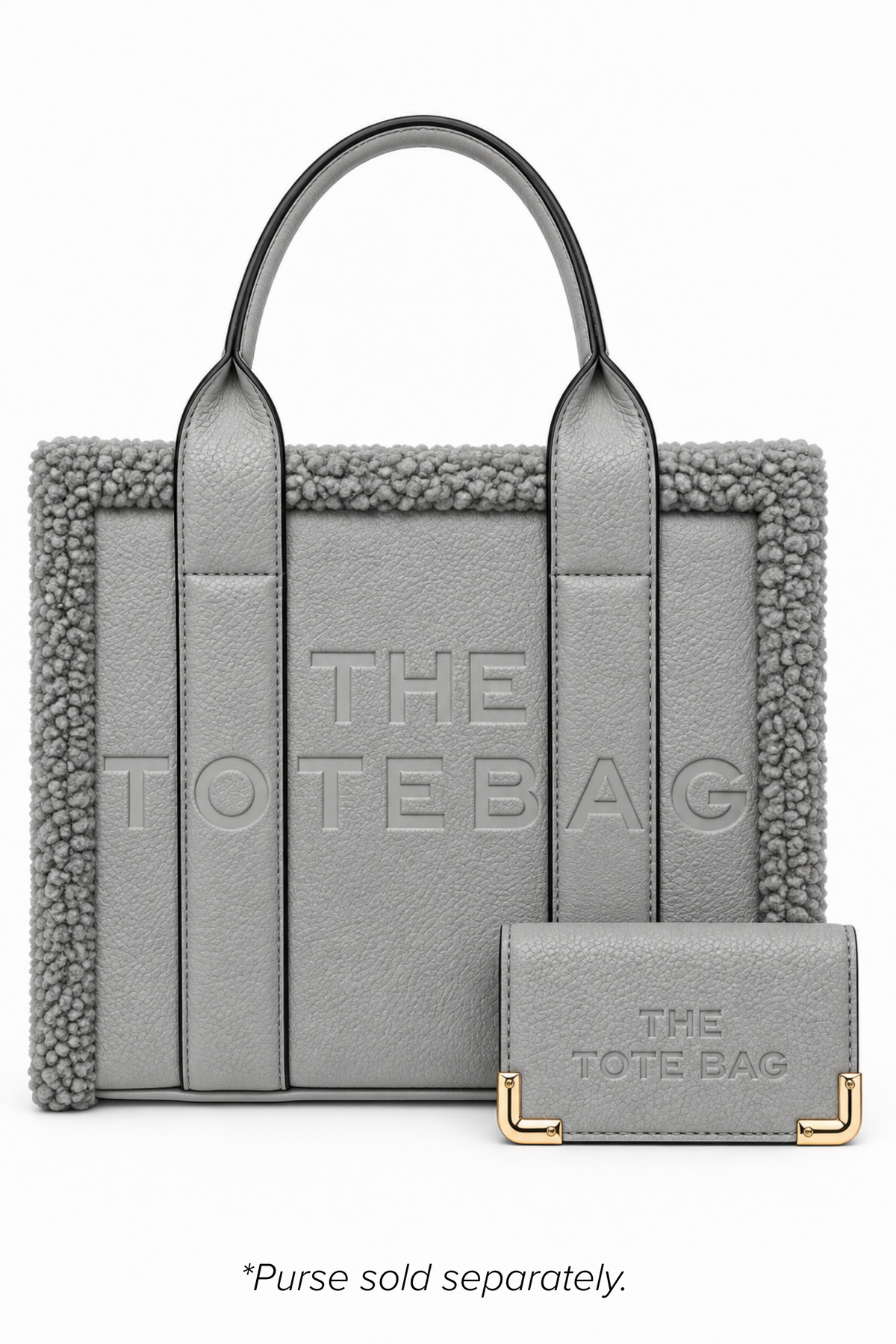 Winter Crush Medium Sherpa Handbag Grey