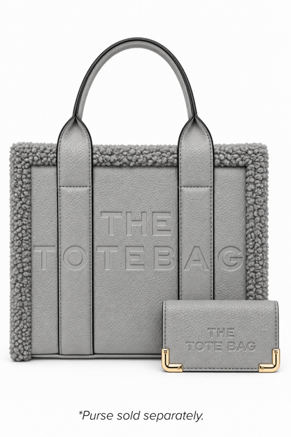 Winter Crush Medium Sherpa Handbag Grey