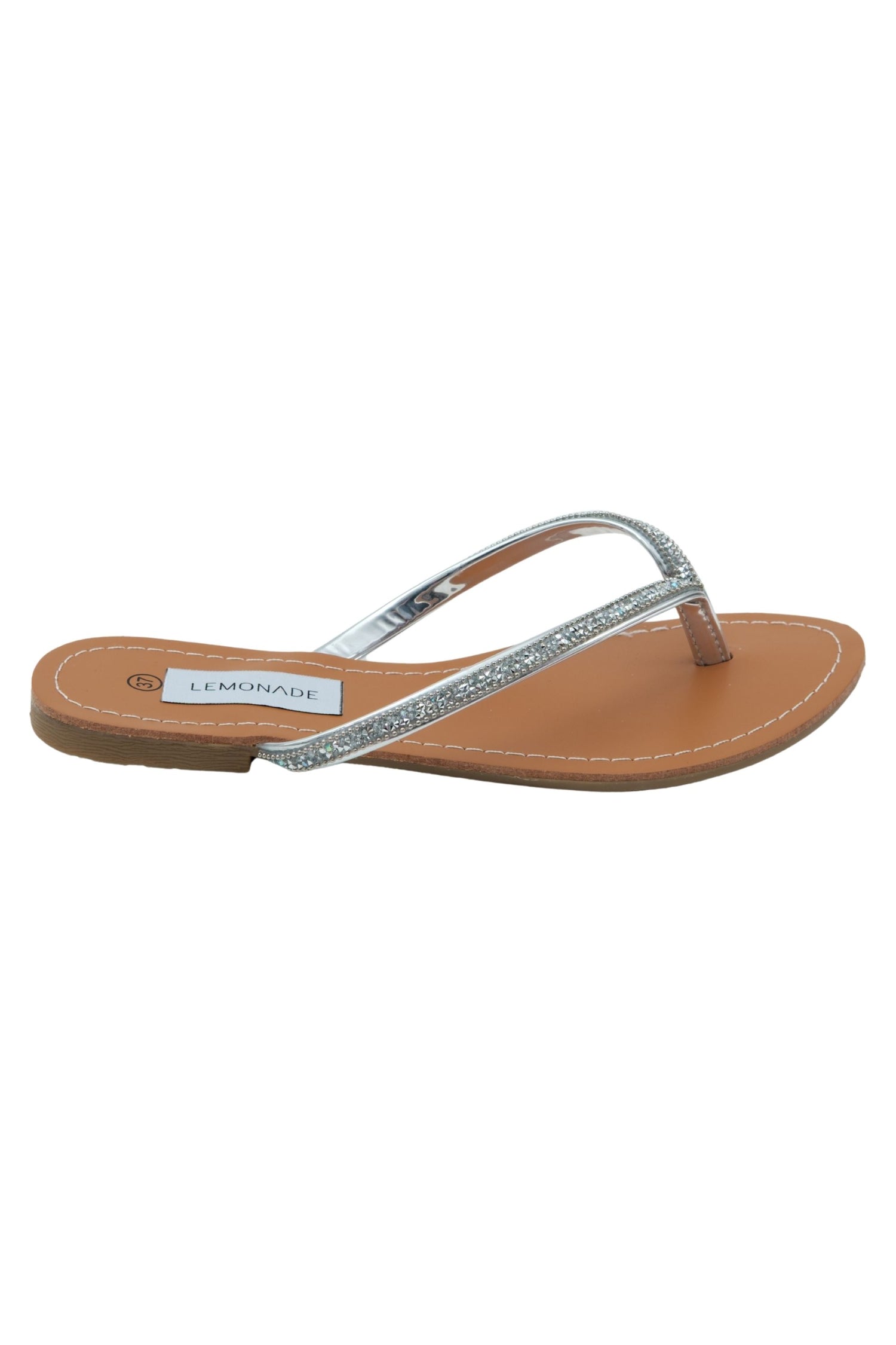 Crystal Sparkle Flip Flops Silver, featuring sparkly crystal embellished straps