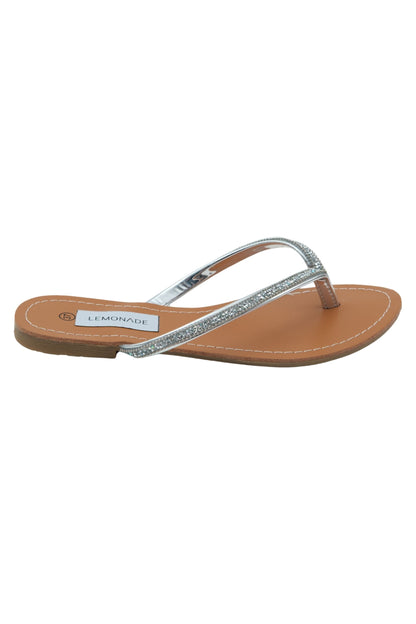 Crystal Sparkle Flip Flops Silver, featuring sparkly crystal embellished straps