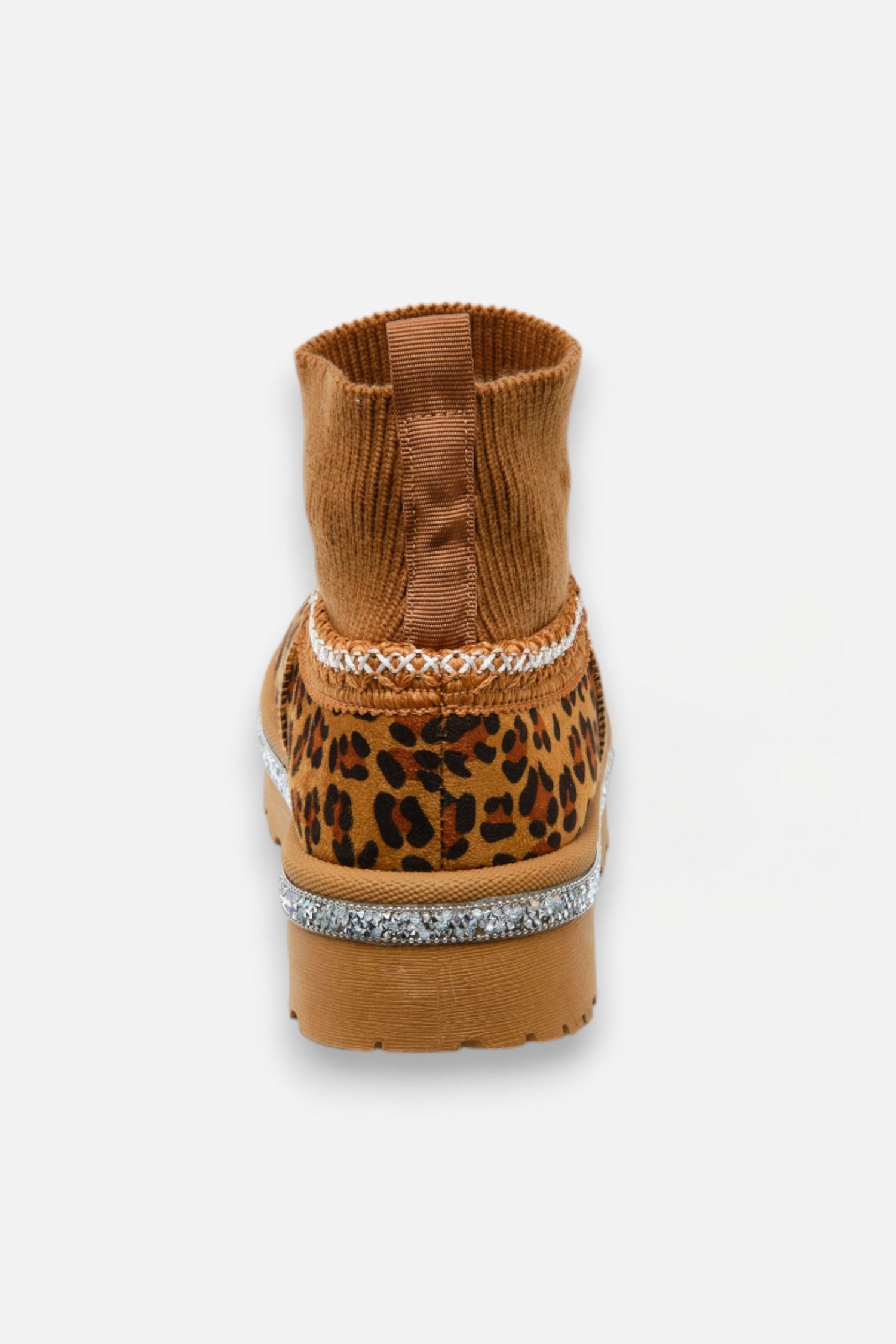 Sparkly Stretch Sock Warmer Mini Snugg Slipper Boots Leopard, featuring perfectly giftable style for her