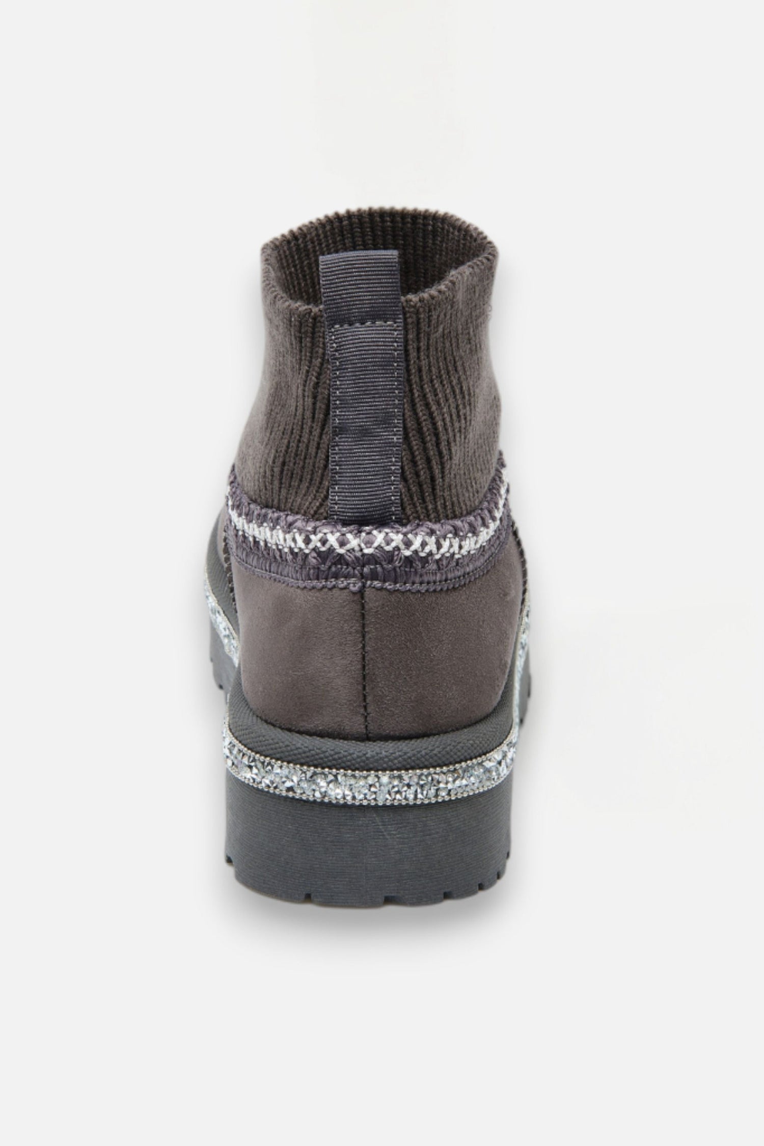 Sparkly Stretch Sock Warmer Mini Snugg Slipper Boots Grey, featuring perfectly giftable style for her