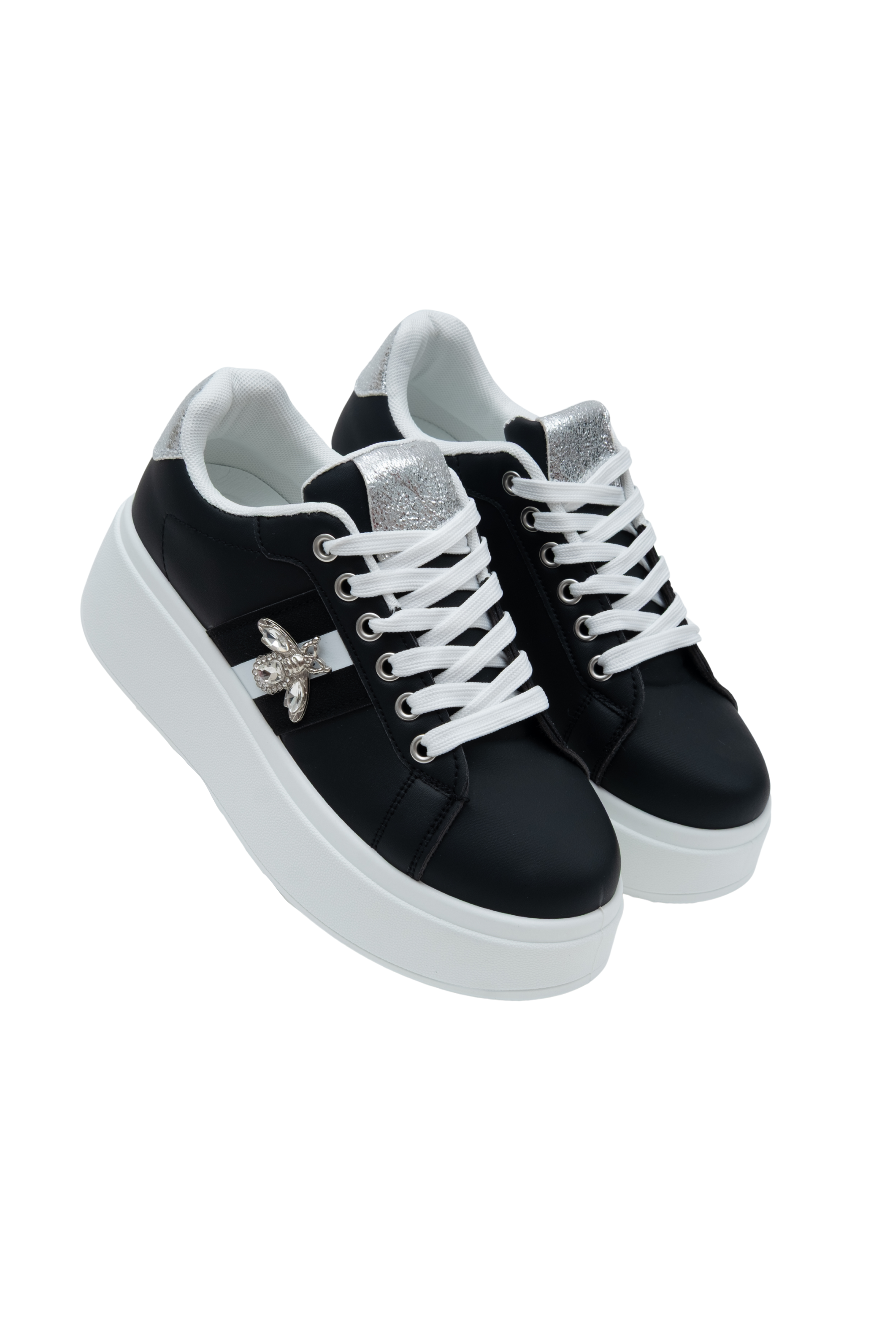 Crystal Deluxe Queen Bee Chunky Trainers Black, featuring key design details