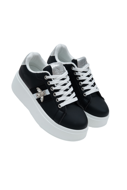 Crystal Deluxe Queen Bee Chunky Trainers Black, featuring key design details
