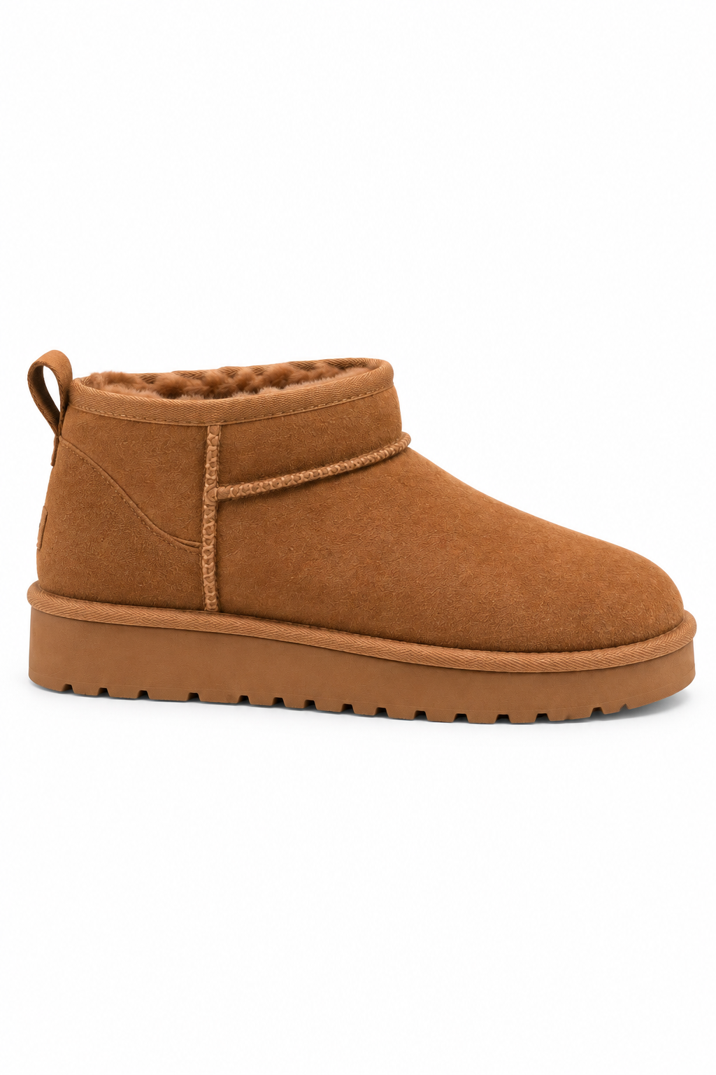 Aspen Comfort Faux Suede Fur Lined Snugg Micro Boots Camel