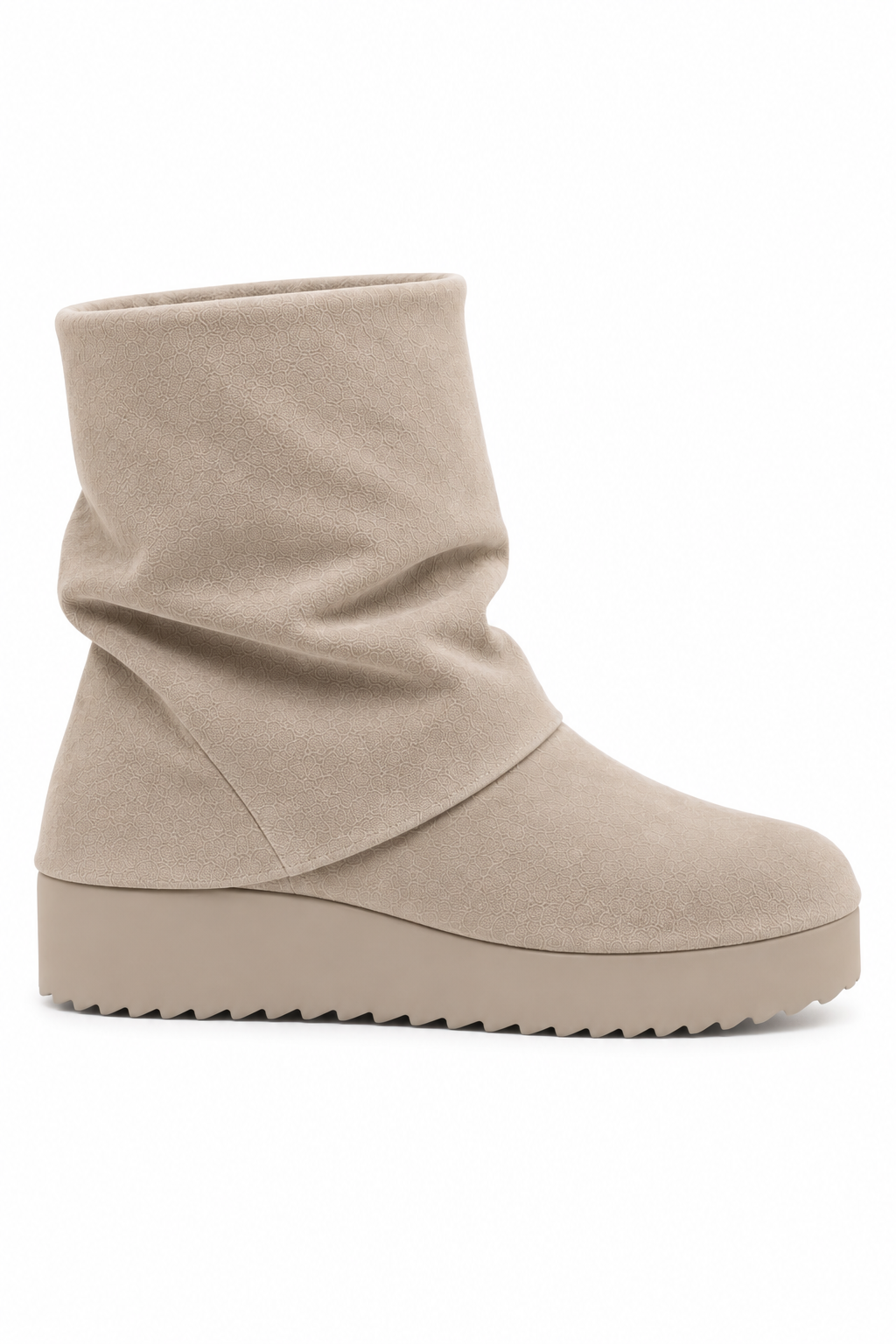 Vienna Comfort Faux Suede Foldover Mid-Calf Boots Stone