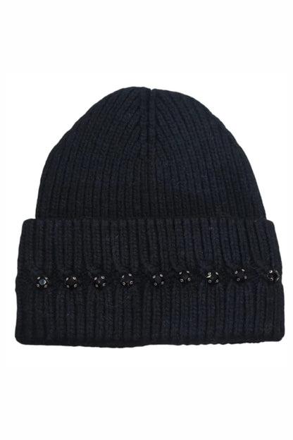 Marnie Wool Blend Sparkly Beanie &amp; Gloves Set Black