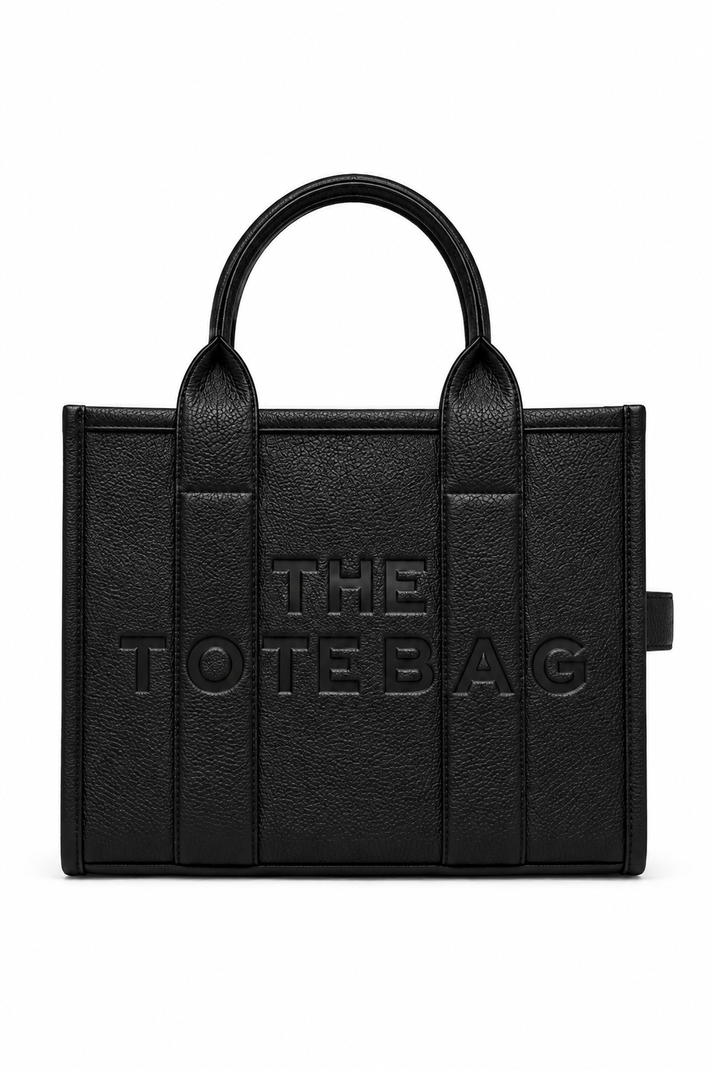 Faux Leather Medium Tote Bag Black