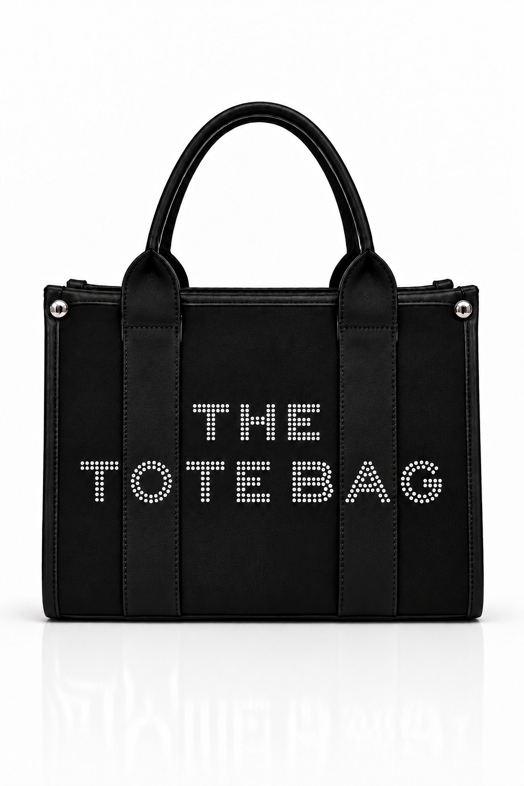 Lemonade Sparkly Canvas Medium Tote Bag Black