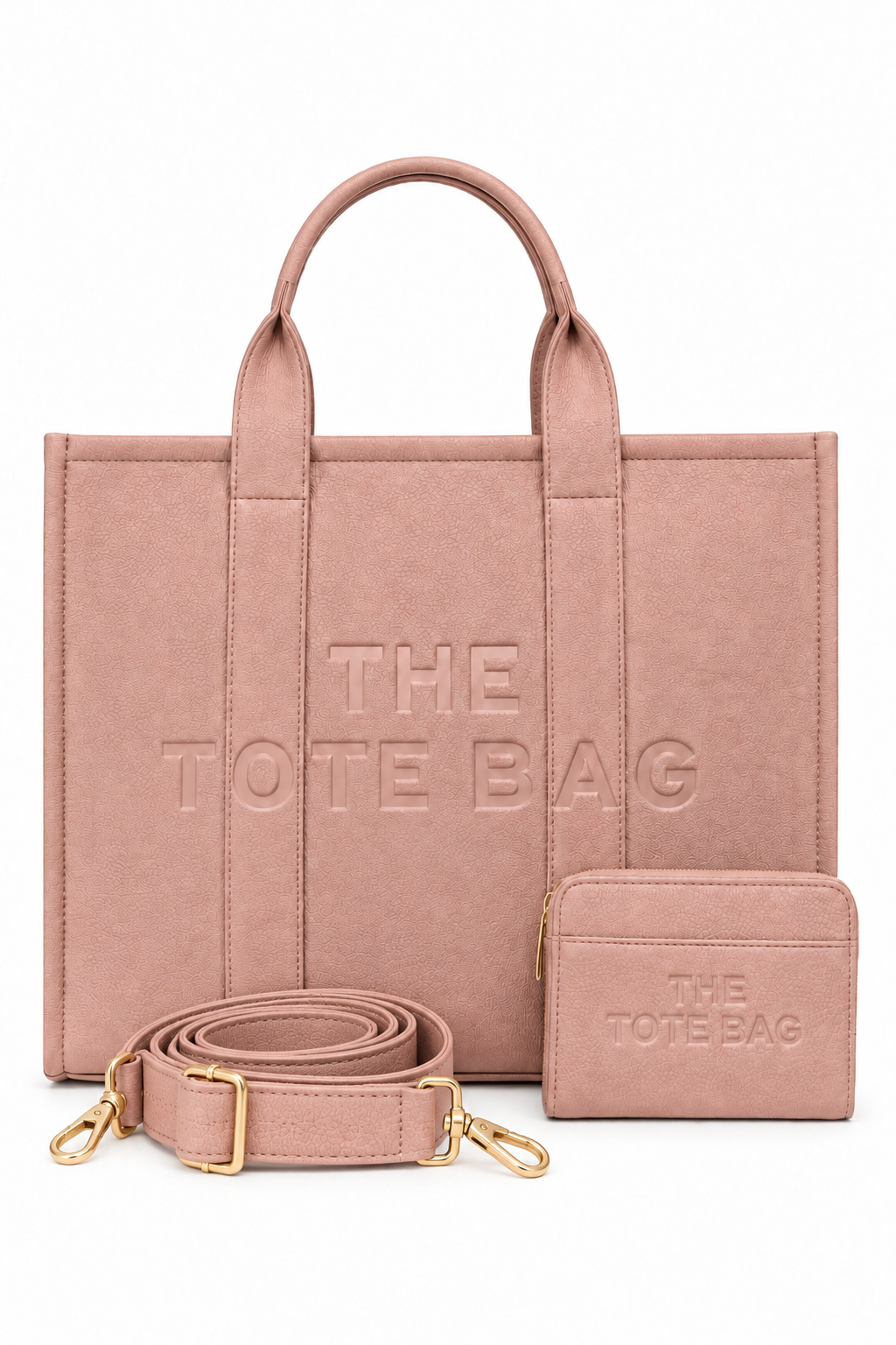 Faux Leather Medium Tote Bag Baby Pink &amp; Lemonade Zip Up Tote Bag Purse Pink Bundle