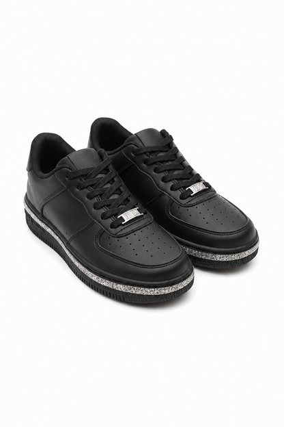 Crystal Edge Trim Trainers Black
