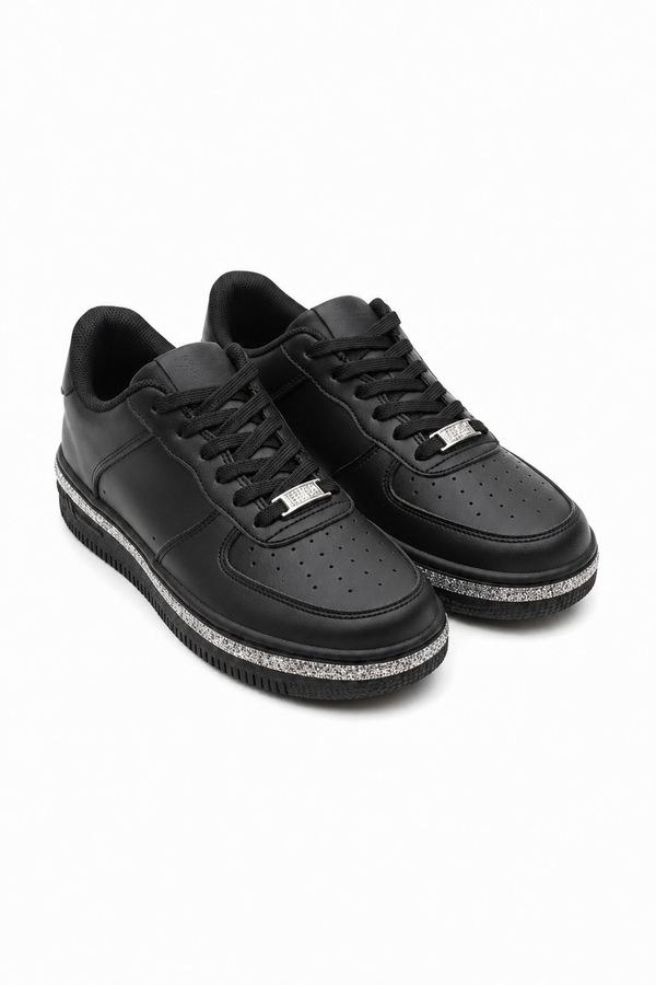 Crystal Edge Trim Trainers Black