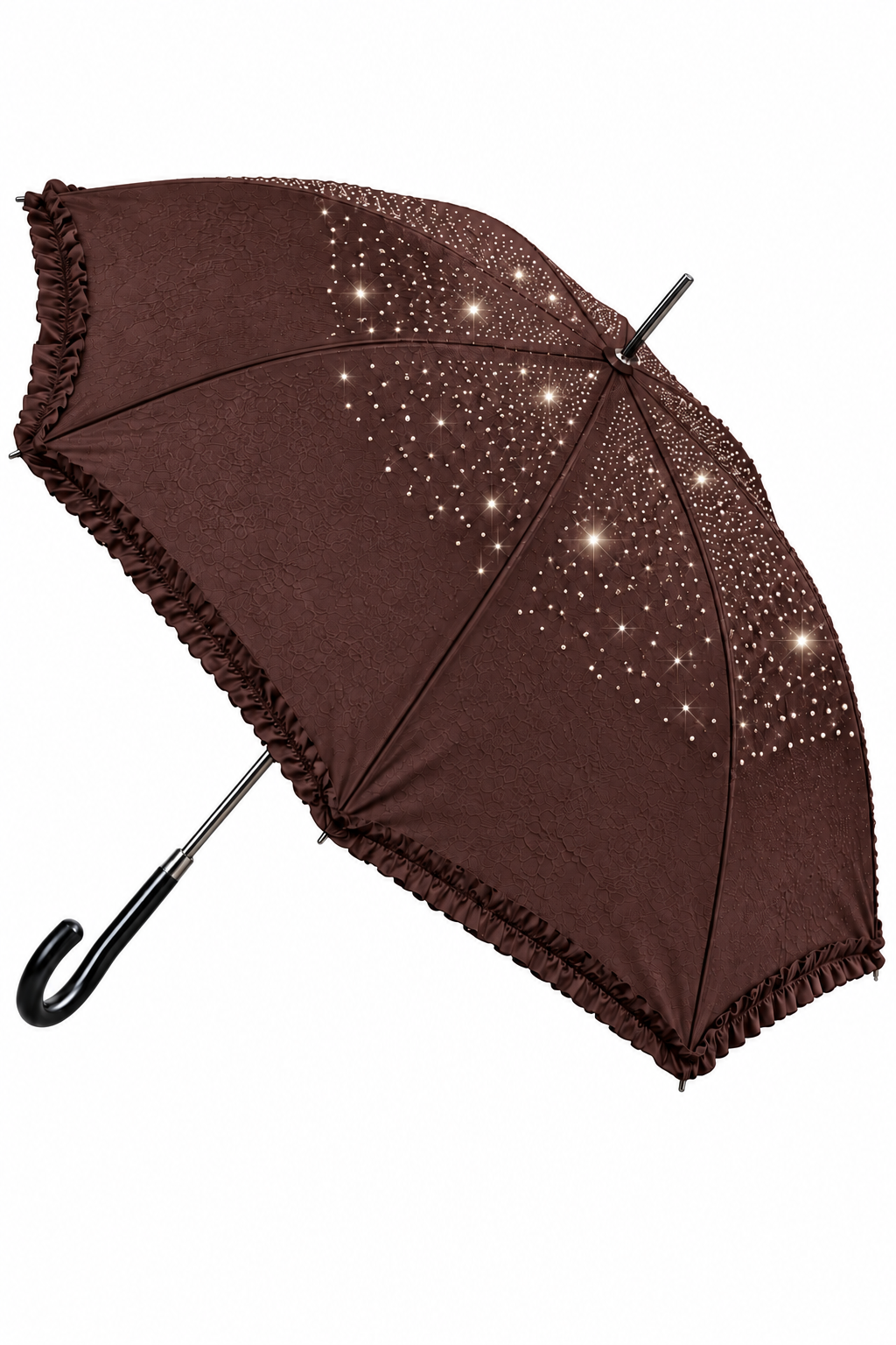 Bling Crystal Umbrella Brown