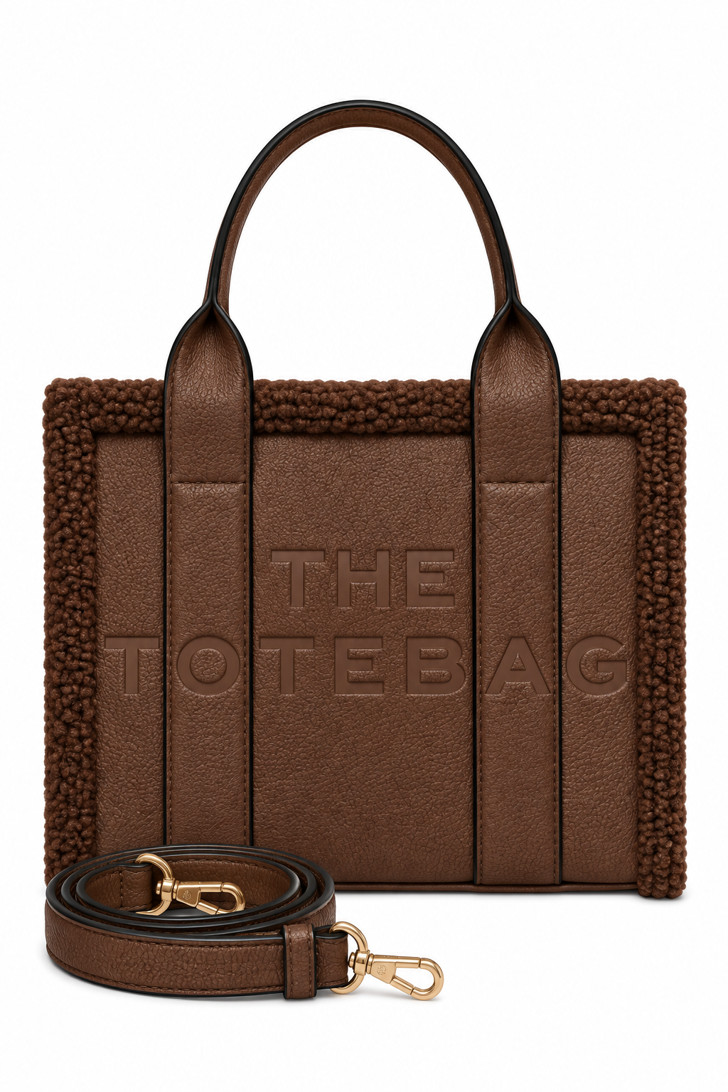 Winter Crush Medium Sherpa Handbag Brown