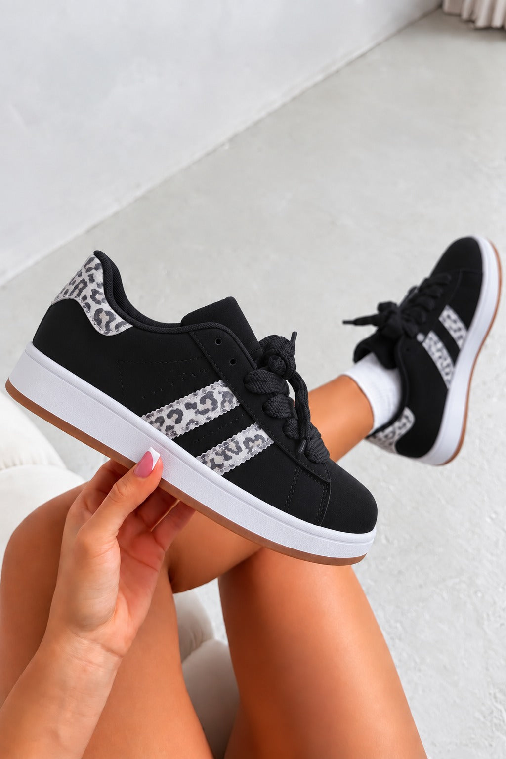 Classic Stripe Trainers Leopard