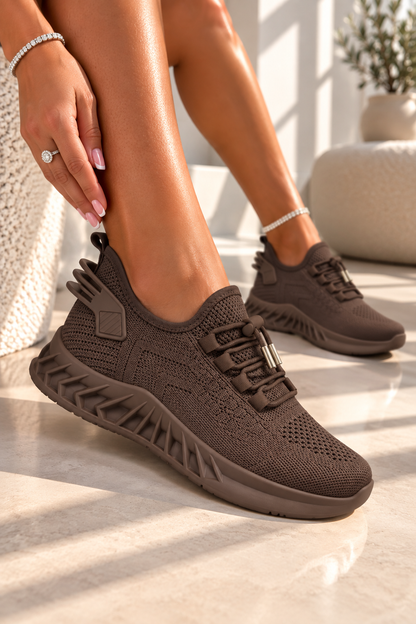 Zaya Lightweight Mesh Athleisure Trainers Brown