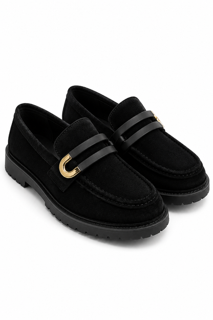 Comfort Darcy Buckle Everyday Chunky Loafers Black