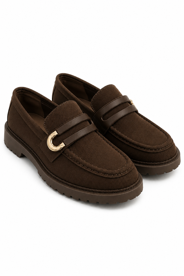 Comfort Darcy Buckle Everyday Chunky Loafers Brown