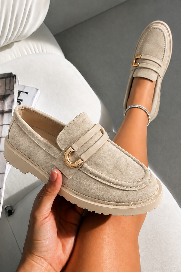 Comfort Darcy Buckle Everyday Chunky Loafers Nude