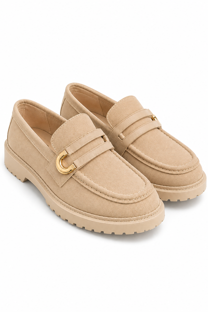 Comfort Darcy Buckle Everyday Chunky Loafers Nude