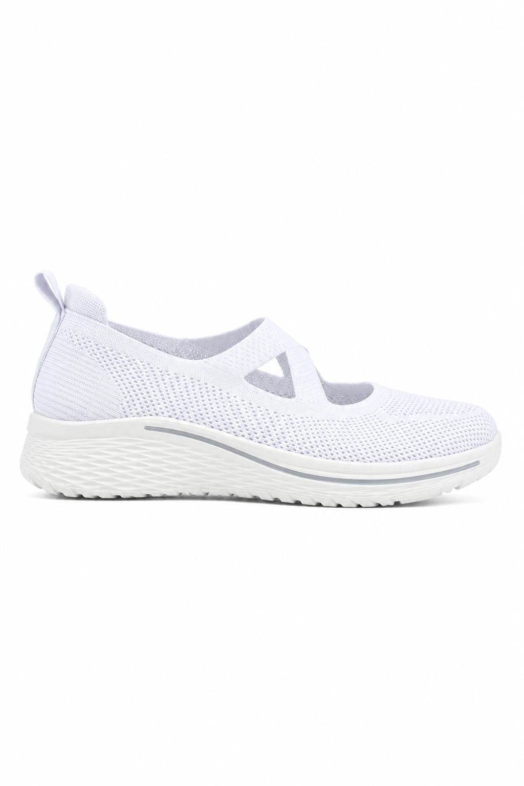 Comfort Knit Elastic AirWeave Trainers White