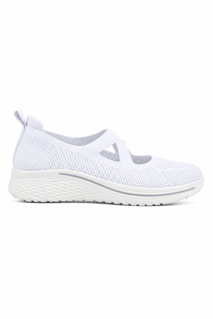 Comfort Knit Elastic AirWeave Trainers White