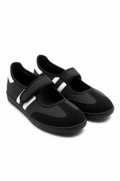 Comfort Mary Jane Padded Footbed Slip On Trainers Black