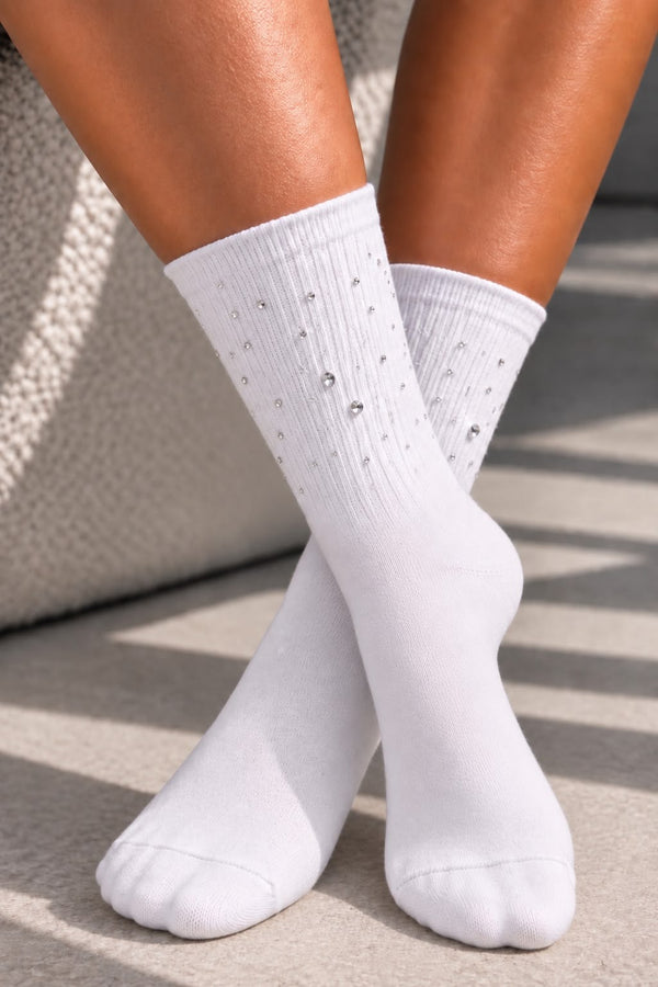 Crystal Sprinkle Socks White