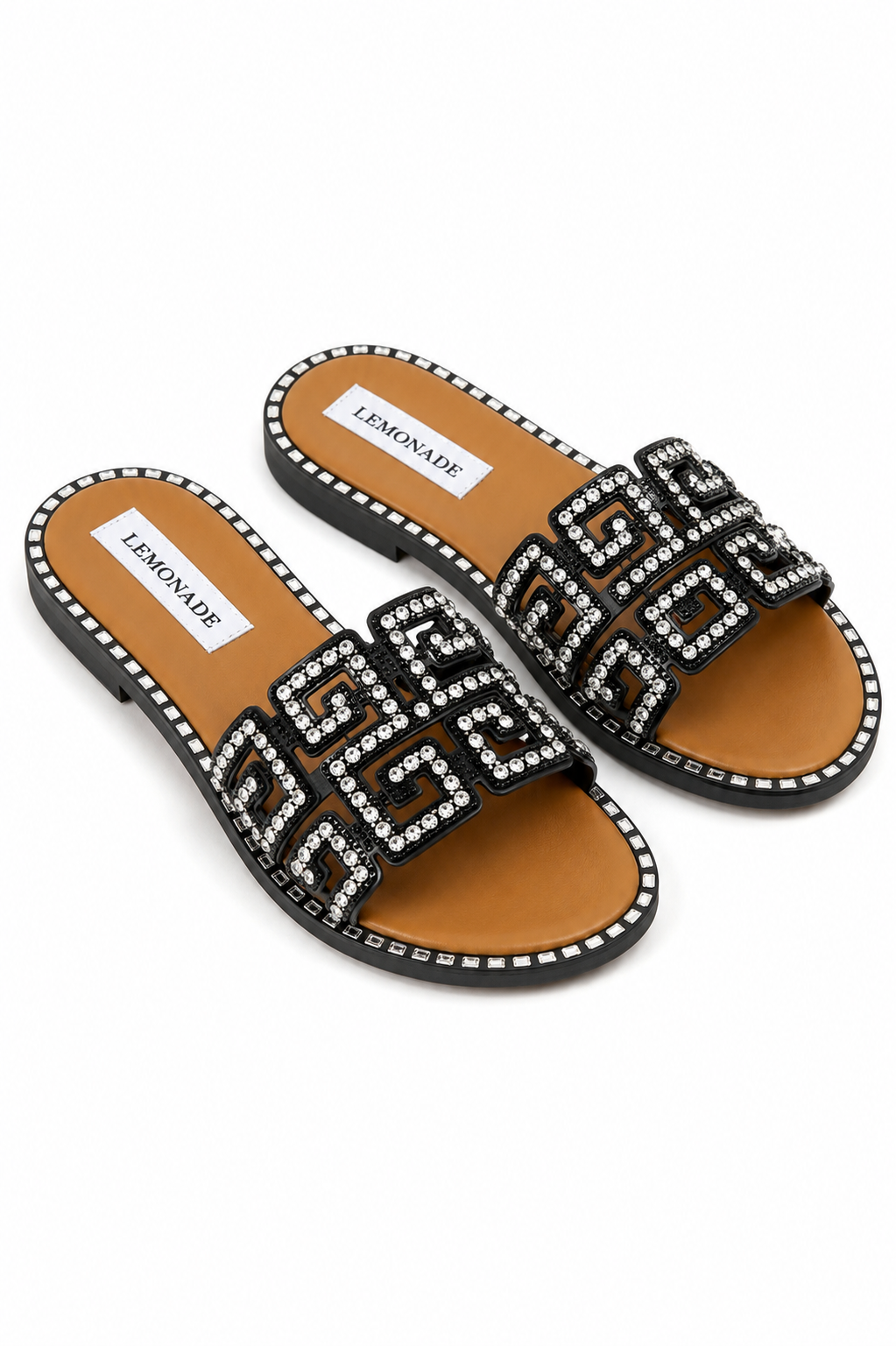 Crystal Athena Geometric Sliders Black