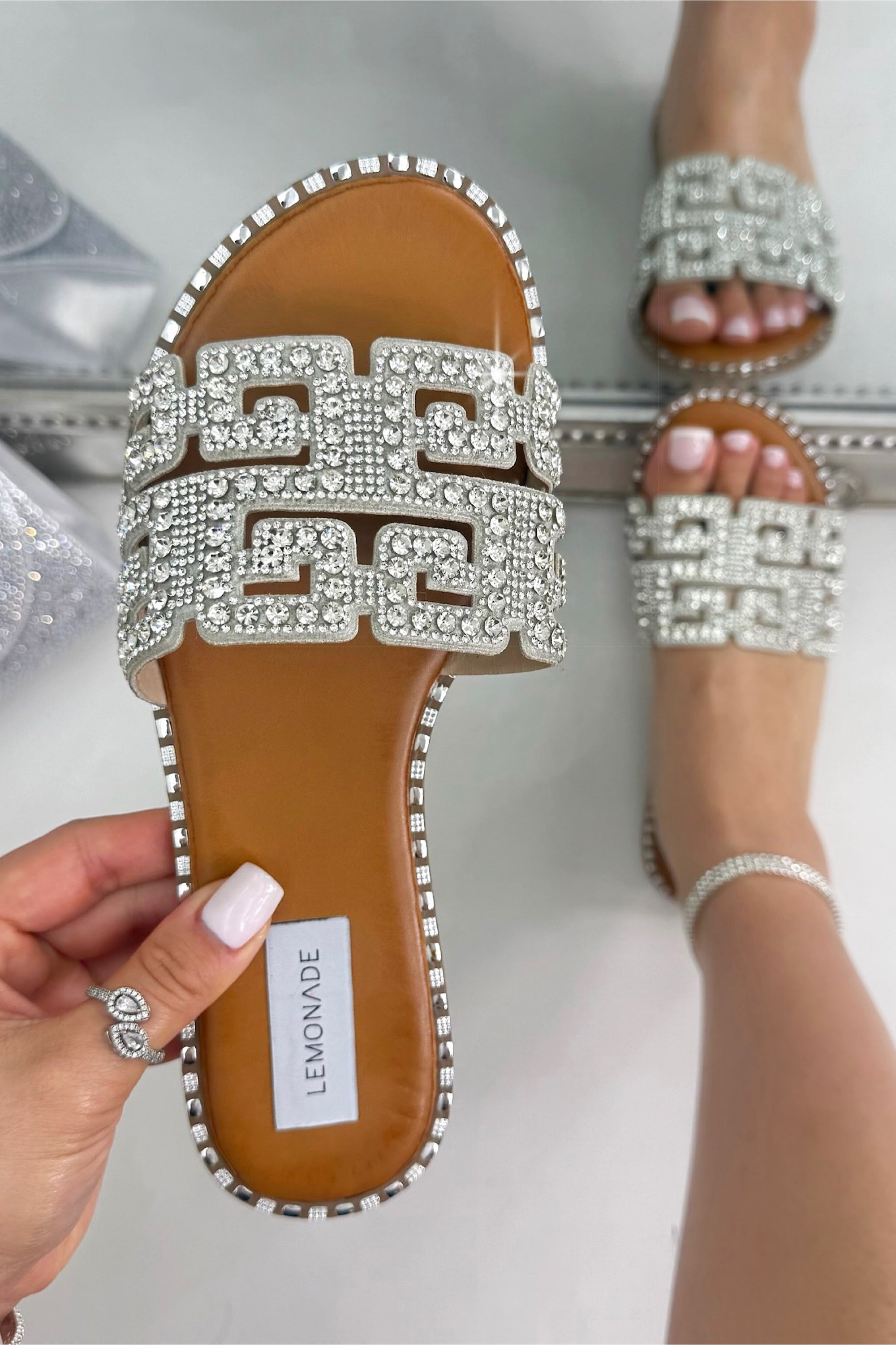 Beaded sandals with &