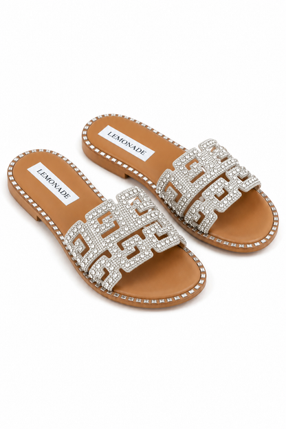 Crystal Athena Geometric Sliders Silver