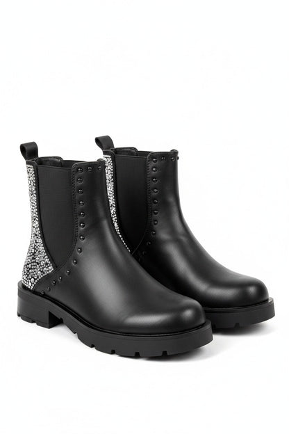 Crystal Back Chelsea Boots Black