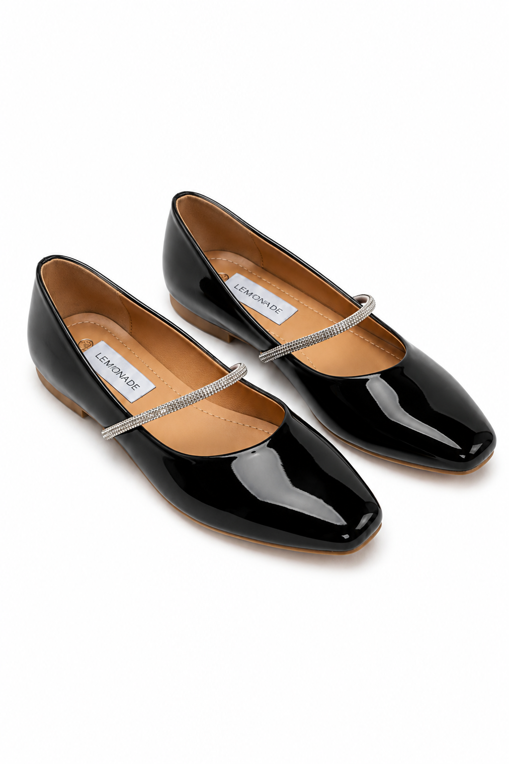Crystal Belle Dolly Shoes Black