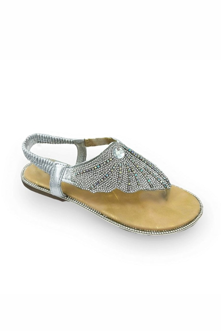 Crystal Couture Butterfly Sandals Silver