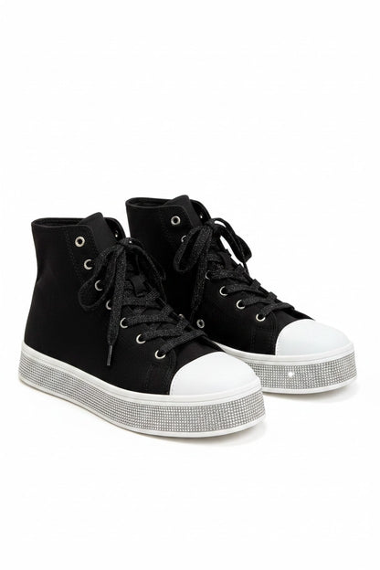 Crystal Canvas High Top Trainers Black