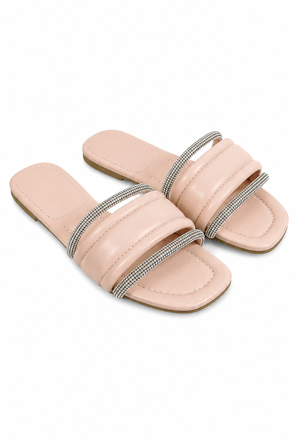 Crystal Chic Sliders Peach